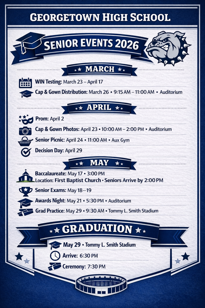 CLASS OF 2026: Mark your calendar with these important dates!