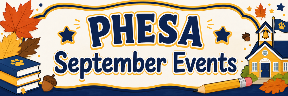 The PHESA calendar showing all the events for September.