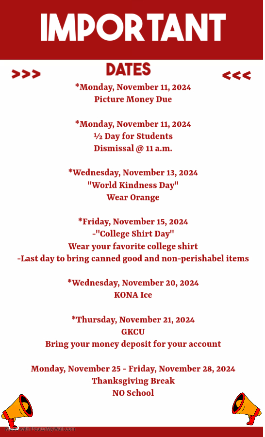 Important Dates