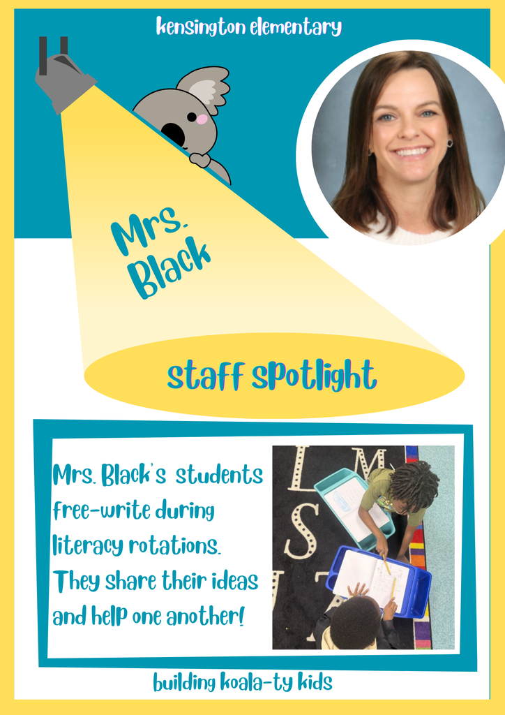 flyer spotlighting Mrs. Black and literacy rotations