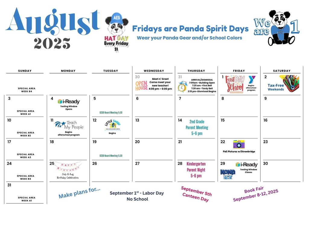 August Calendar