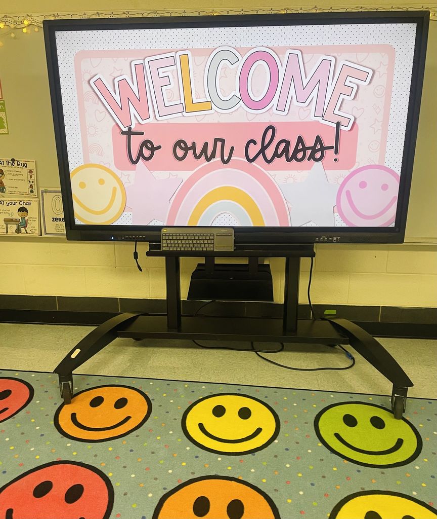 Electronic Board stating welcome to our class