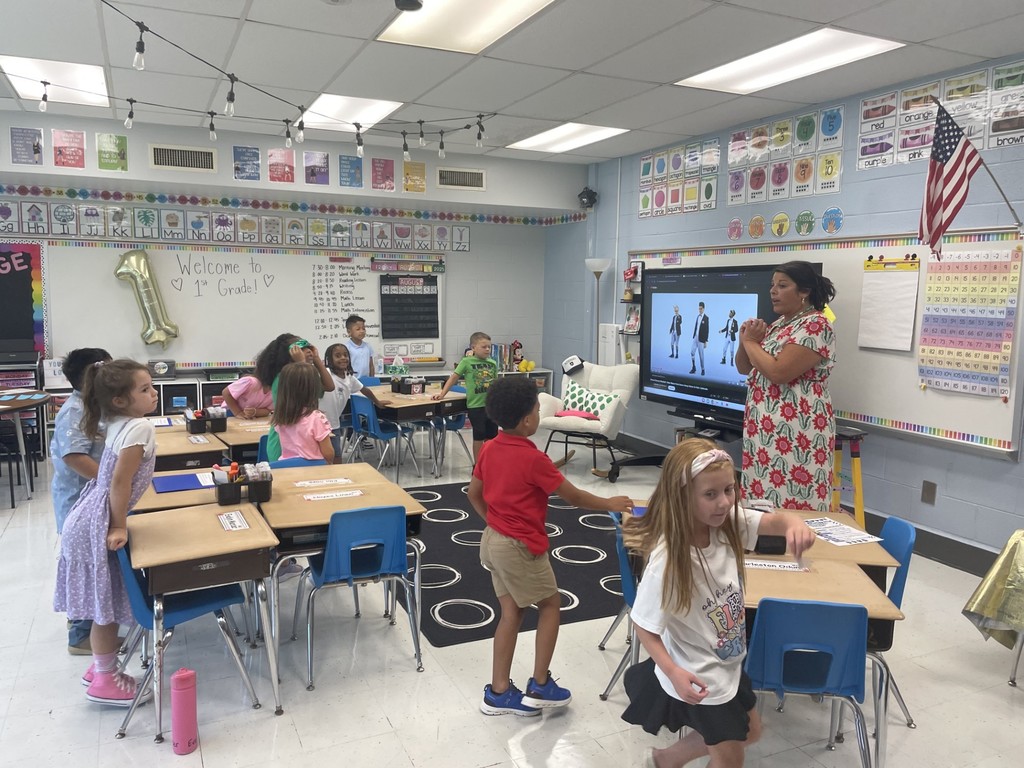 First Day oif School - students meeting their teacher