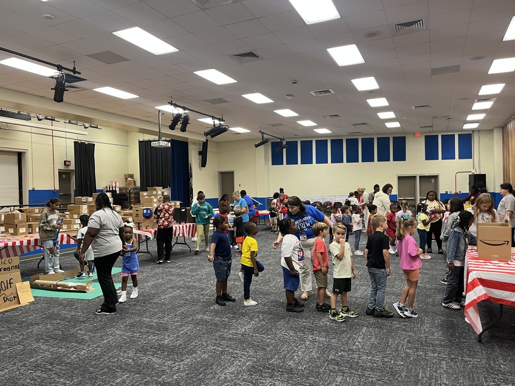 group of children at the cardboard carnival