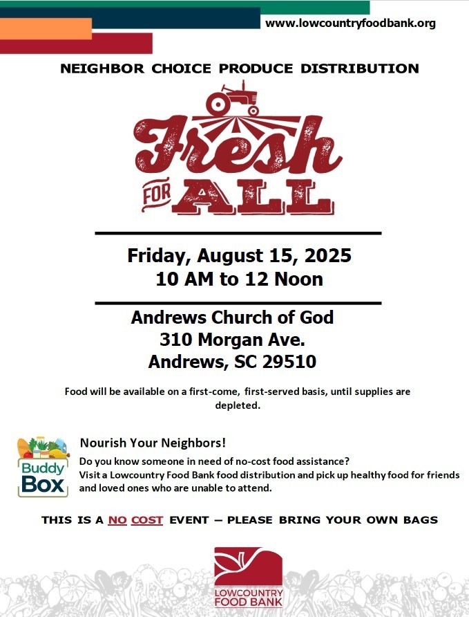 Local Food bank Distribution flyer