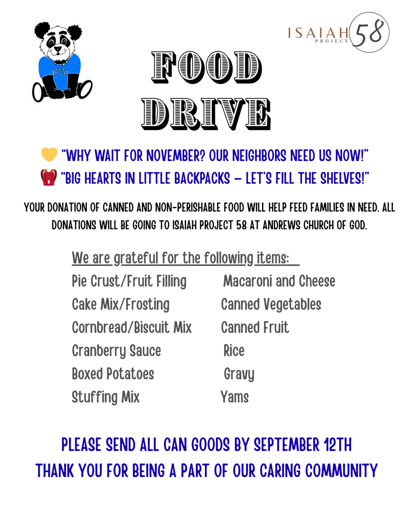 ACOG Isaiah 58 Food Pantry Food Drive Flyer