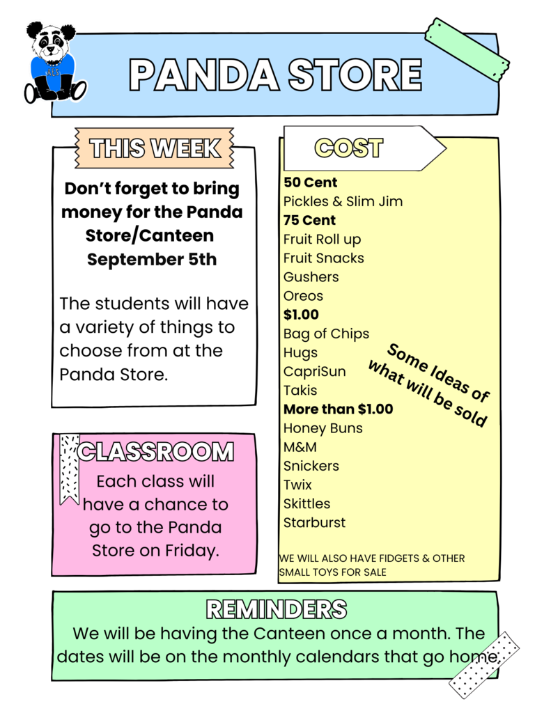 Canteen Items and prices