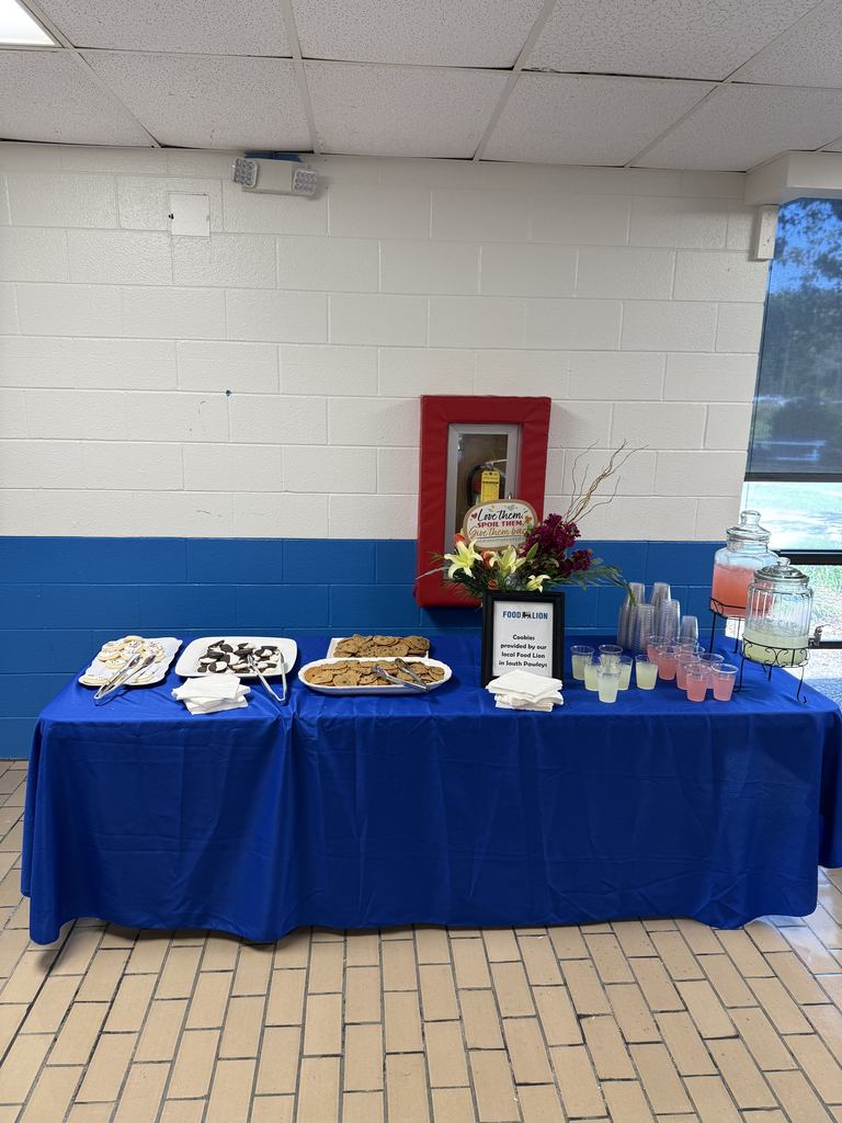 Table with cookies and lemonade set on it