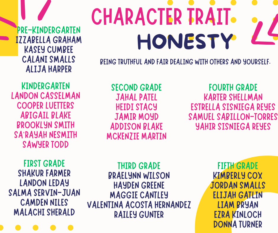 September Character Traits Awards