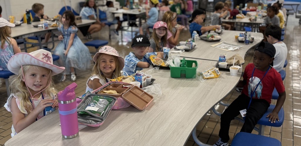 WES students wearing hats for Kidz in Lids fundraiser.
