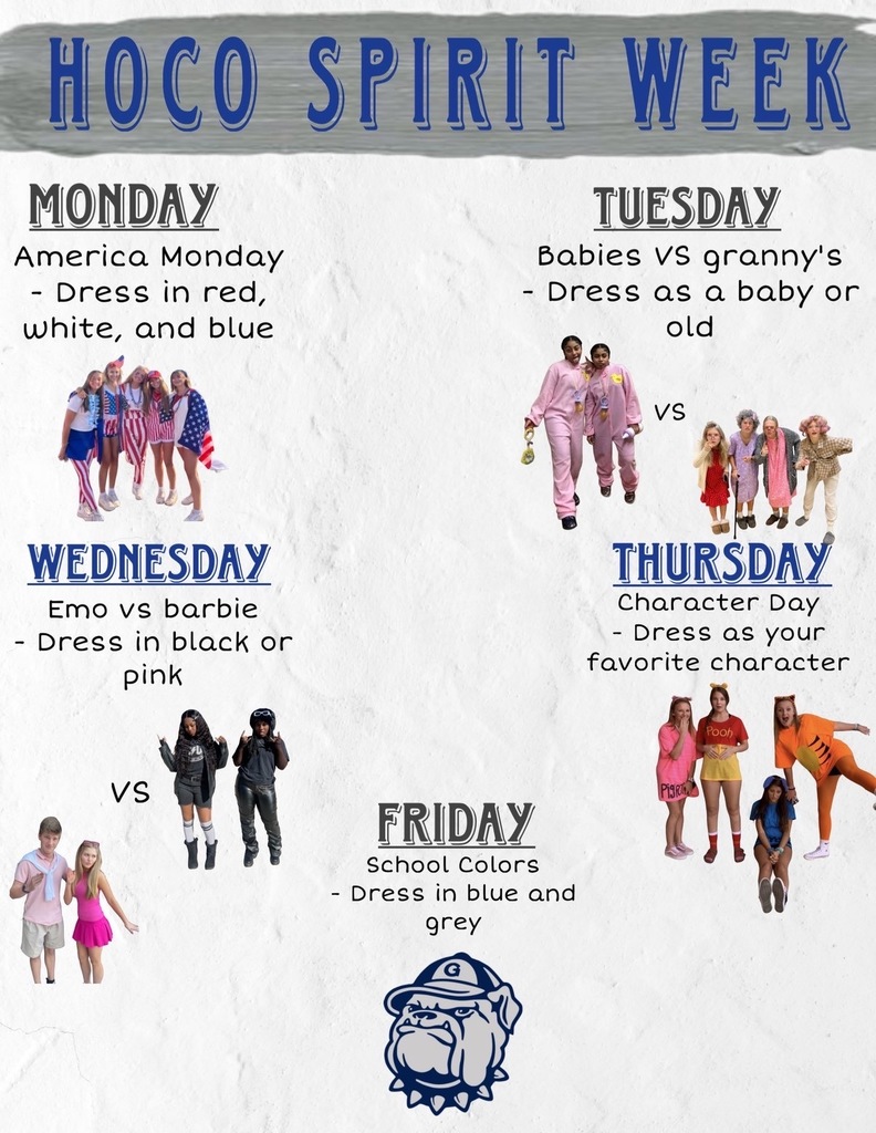 Spirit Week Days for October 13-17 - Show your Bulldog Spirit! #HOCO2025