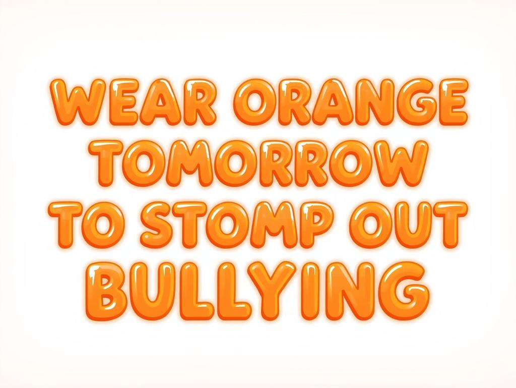 🧡 Wear ORANGE Tomorrow! 🧡  Hey students! This is your reminder that Wednesday, October 15, 2025, is the only day that BIG Blue goes ORANGE to Stomp Out Bullying! 👟✨  Let’s show our unity and stand together against bullying — young and old, it has to stop. 💪