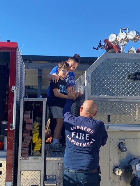 Exploring the fire truck