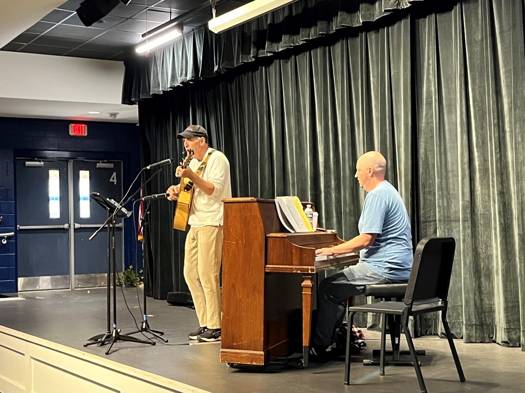 GMS had a huge treat on Thursday the 16th. Steve Leslie came to present a workshop on songwriting and singing to the GMS chorus, band and the GHS chorus and band. He spoke about the process of songwriting and told us he has won a Grammy award for a song he wrote for Ricky Skaggs.He’s also written for George Strait and Darius Rucker. Thank you Pawleys Island Festival of Music and Art for bringing him to our school.