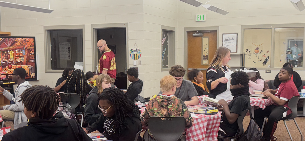 Our AP, Dr. Poston, visiting the Bear Book Buffet!