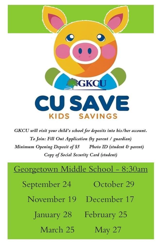 💰🎉 Guess who’s coming back to GMS? 🎉💰 That’s right ... GKCU will be back next Wednesday, October 29, 2025! 🗓️🏦  Parents, make sure your students are ready to make their transactions 💵💳 — it’s all about learning financial literacy the fun way! 📚💡  Let’s keep building those money-smart habits! 💪💰