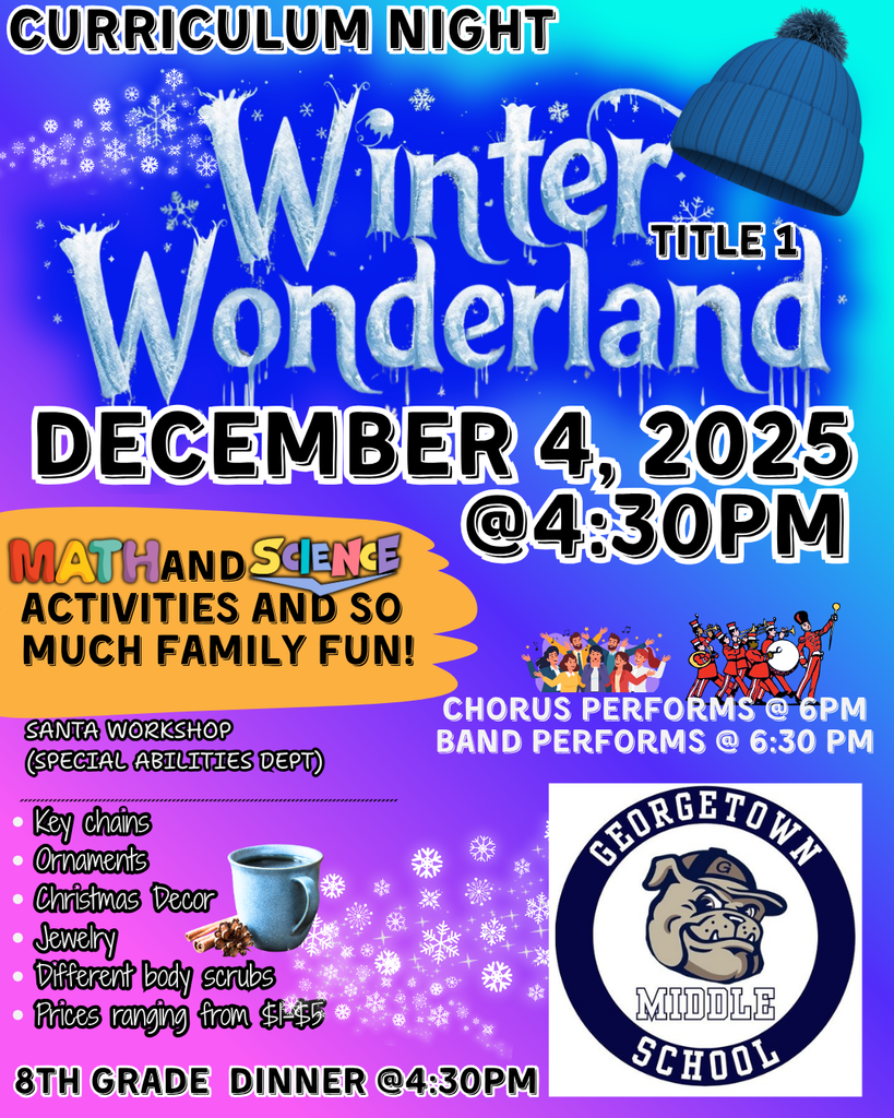 🍽️ The 8th Grade Dinner will be held in the Cafeteria!