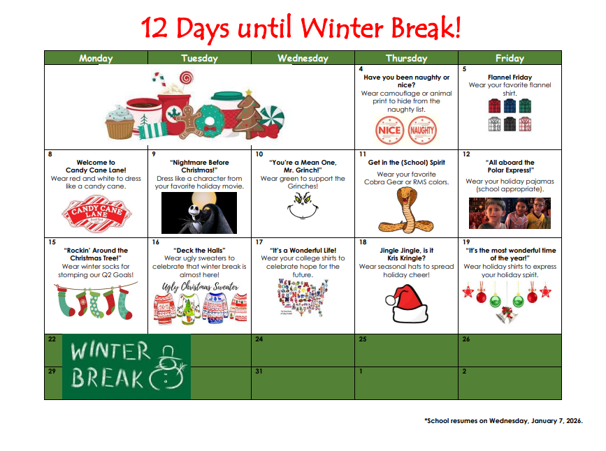 12 Days of Dress Up Calendar