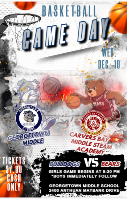 Basketball game day flyer