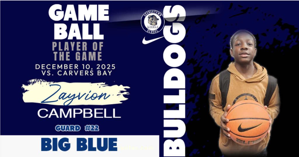 Last night, the boys defeated Carvers Bay 73-6.  The team is 2-0 in conference (County) play.  Thank you to all of the fans, staff members, and everyone who helped make our very first home game of the season special.  Shout out to Zayvion Campbell (7th Grade), he got "another one" - his second game ball of the year.  Zayvion set the tempo of the game from the very beginning and listened to his coaches under pressure.  We are so proud of him!  We will travel to Waccamaw on Monday.