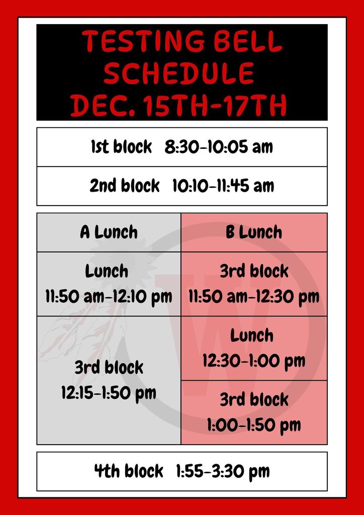 December 15-17 schedule
