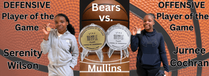 Defensive and offensive players of the game against Mullins on 12-8-25