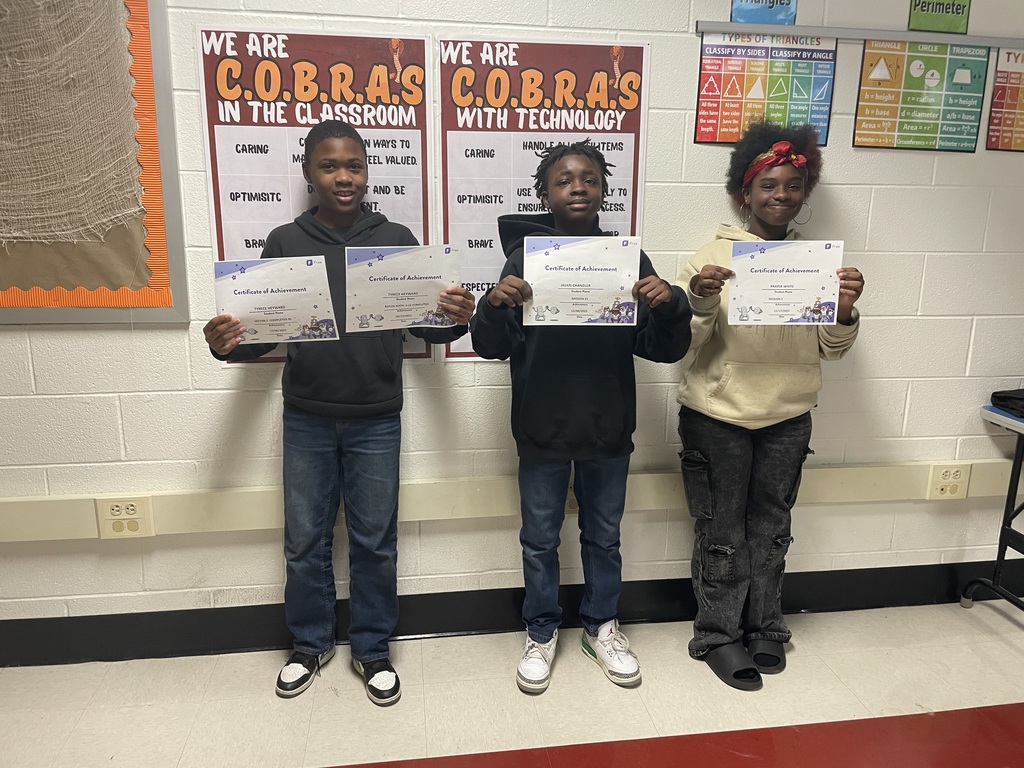 6th graders Tyrece Heyward, Javari Chandler, and Prayer White