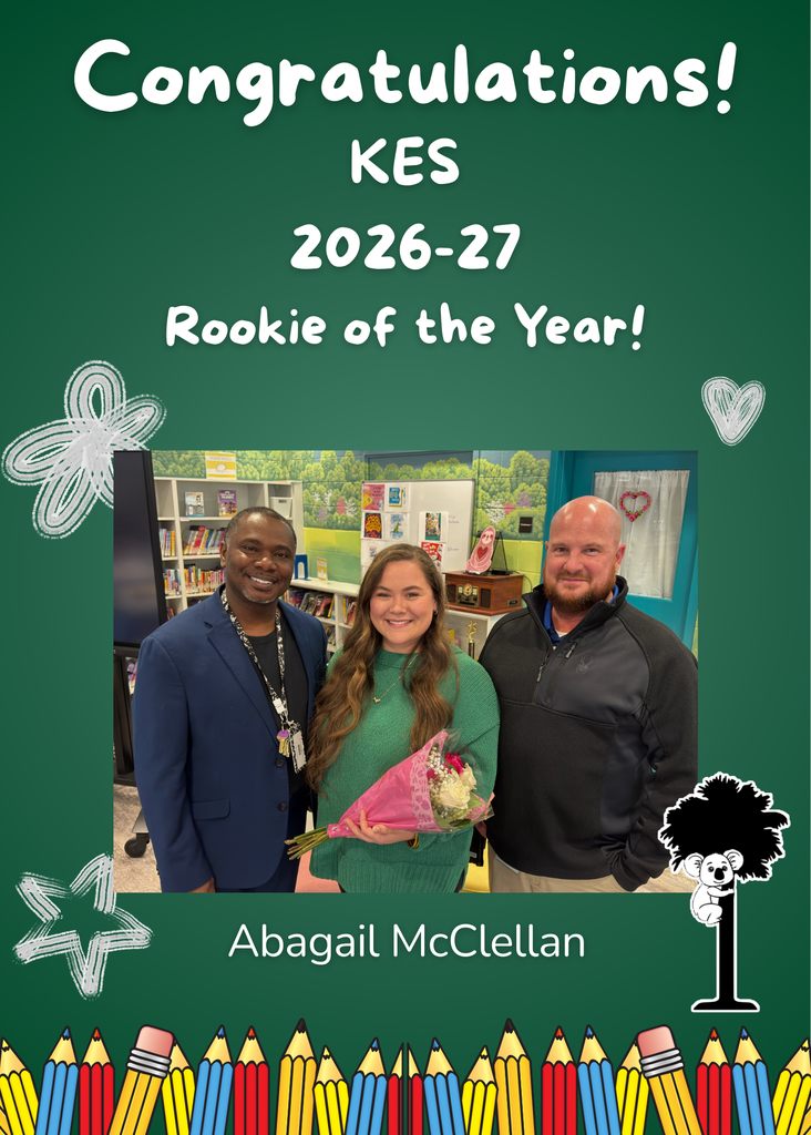 2026-27 Rookie of the Year, Abagail McClellan, with Principal Cobb and Assistant Principal Cook