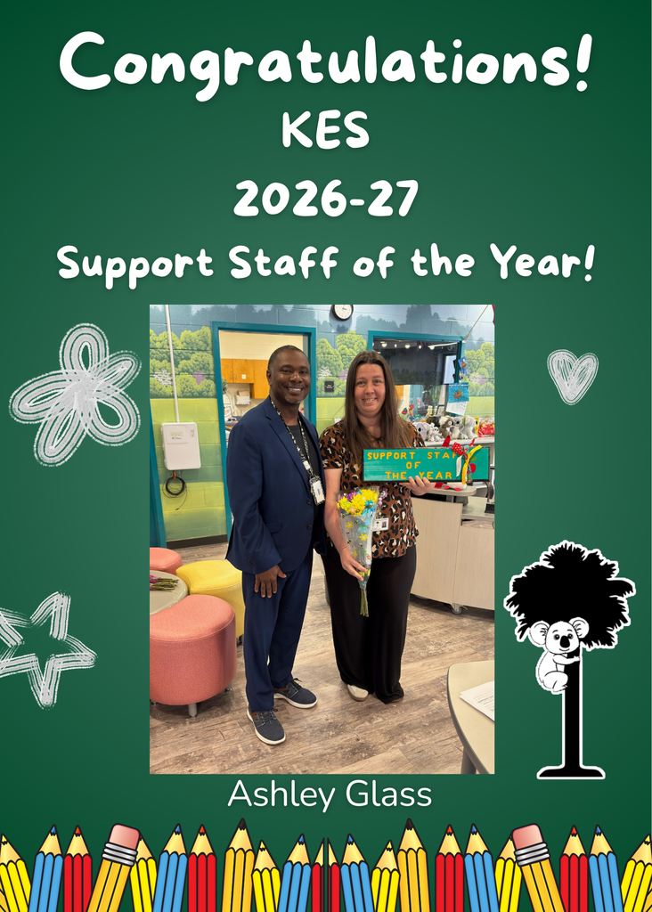 2026-27 Support Staff of the Year, Ashley Glass, with Principal Cobb and Assistant Principal Cook