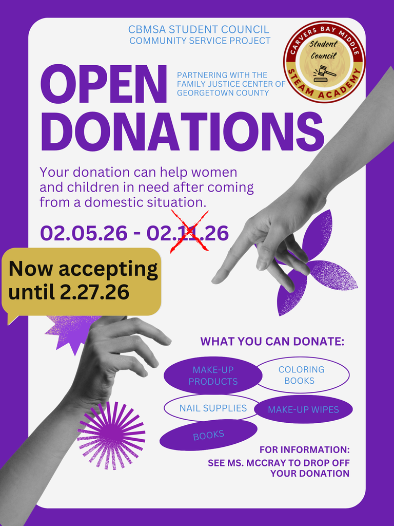 Updated "Open Donations" flyer. Now accepting donations until 2/27/26.
