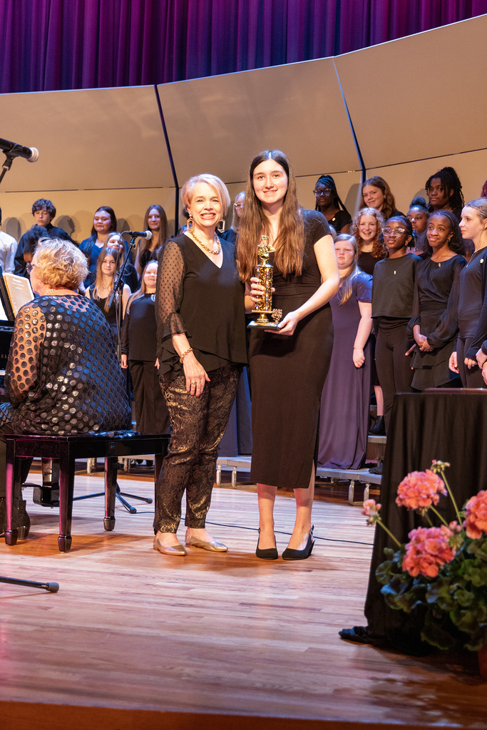 Middle School All-County Chorus Outstanding Performer Award recipient (right) and middle school clinician