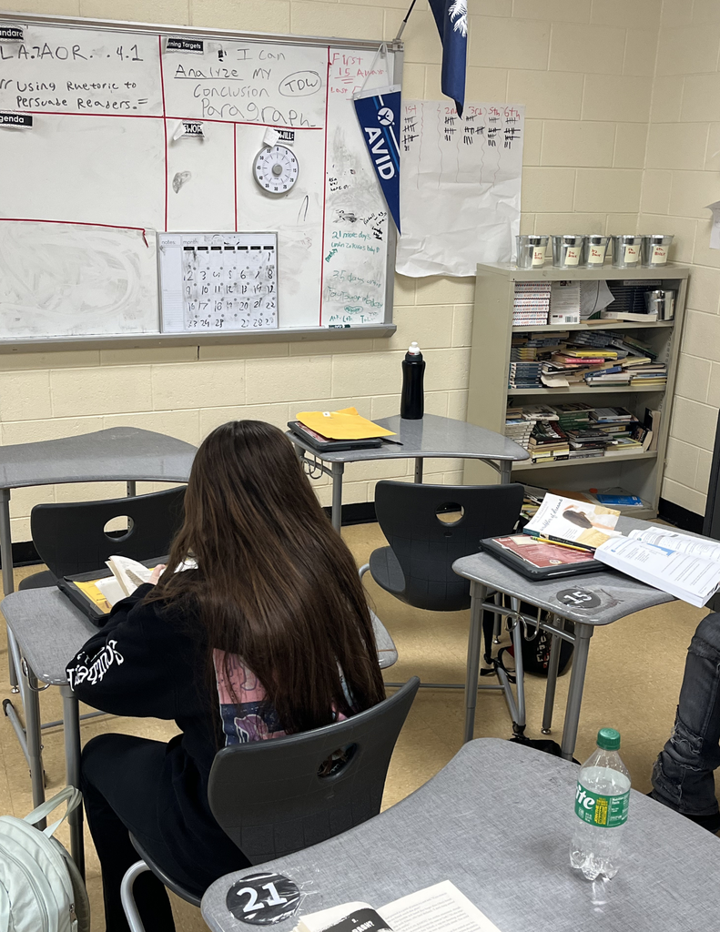 Carvers Bay Middle students are reading during the Read Across Georgetown Day.