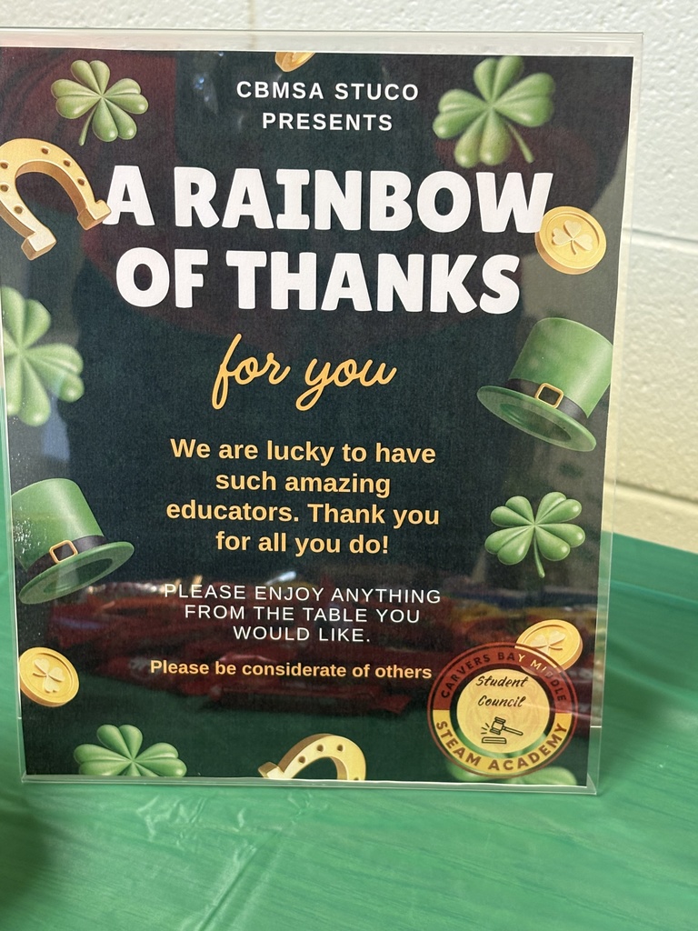 A Rainbow of Thanks flyer for our educators.
