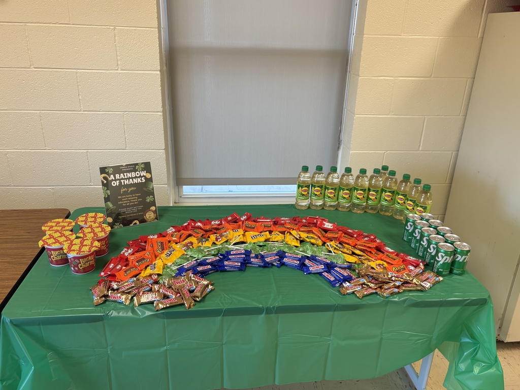 A colorful table of sweet goodies for our educators and staff.