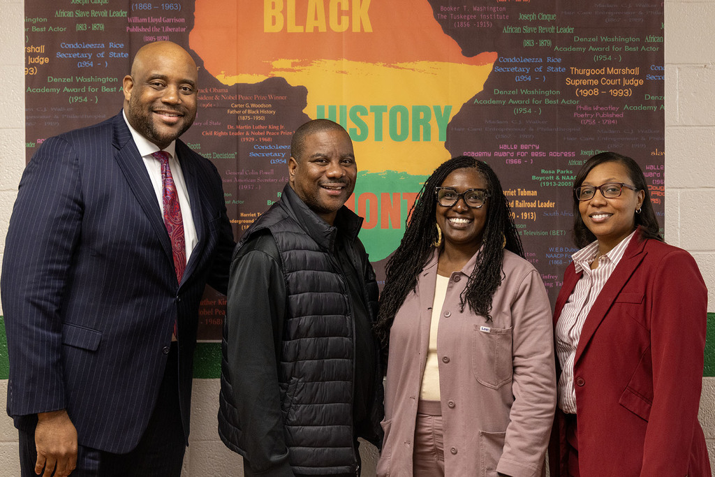 Plantersville Elementary Digital Immersion School - Donna Britton (second from right) pictured with District and school administration