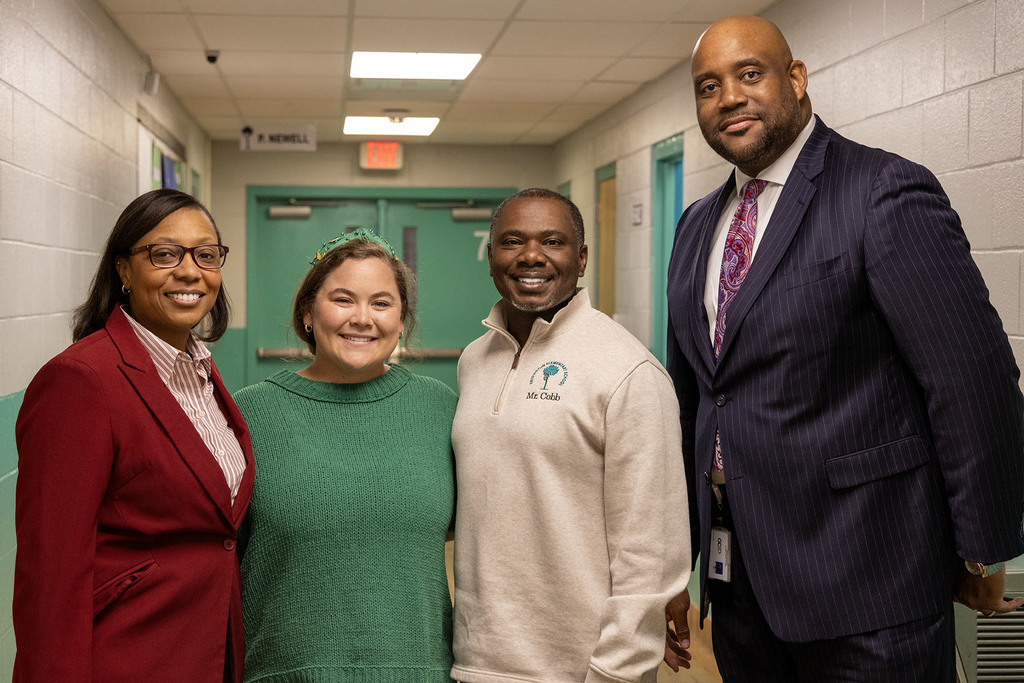 Kensington Elementary School - Abagail McClellan (second from left) pictured with District and school administration