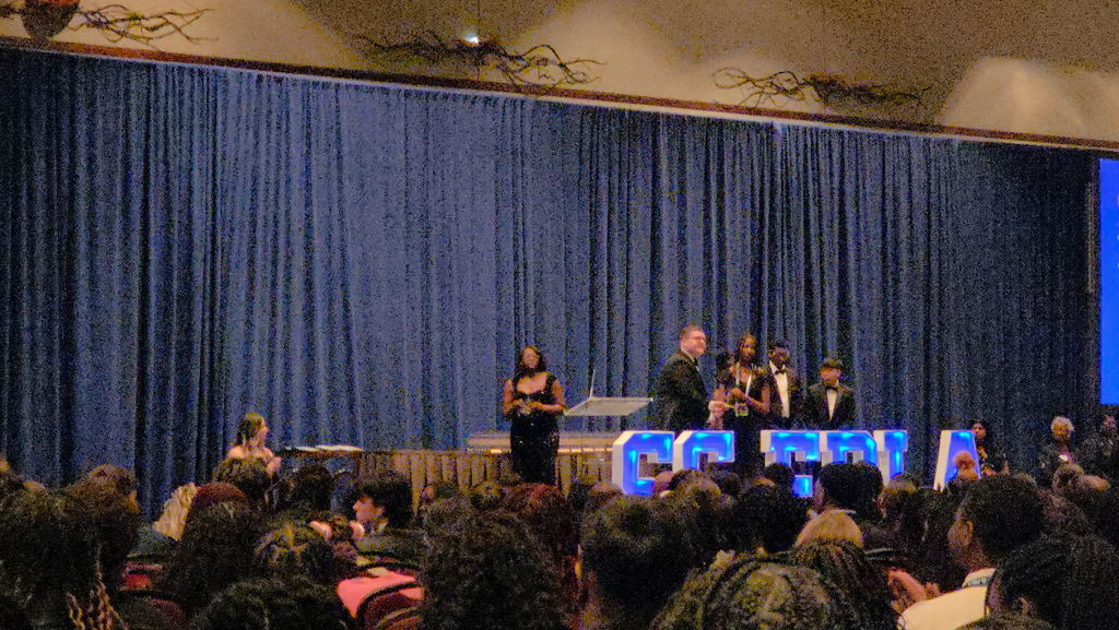 Kids being presented with awards