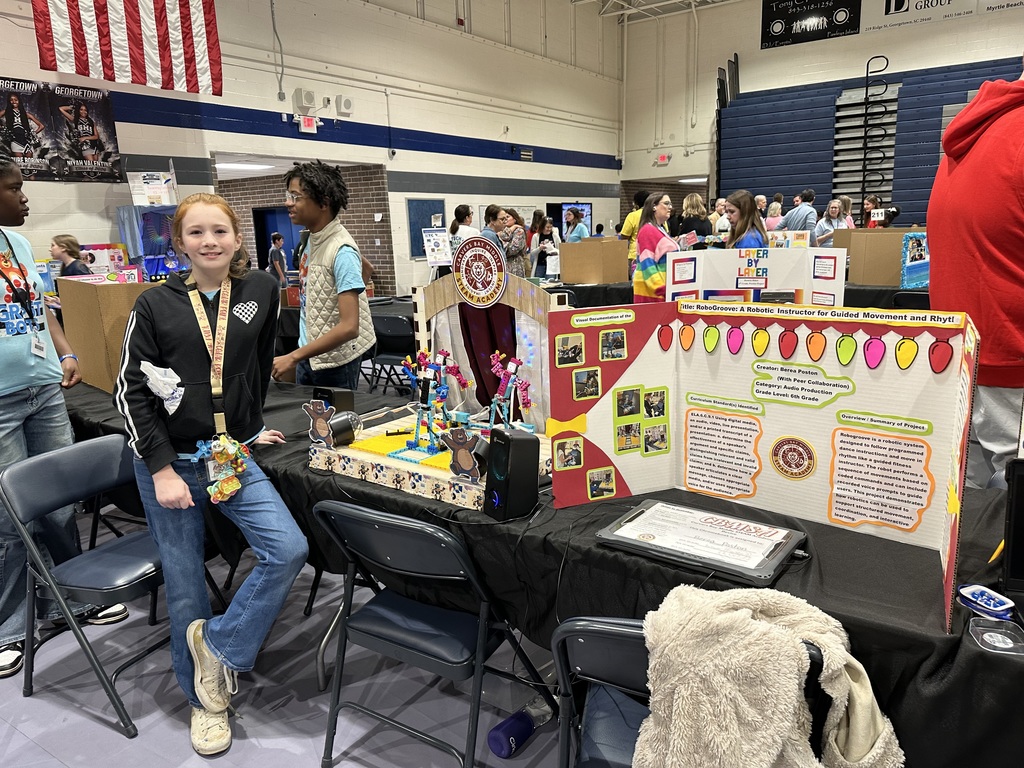 Berea with her project.