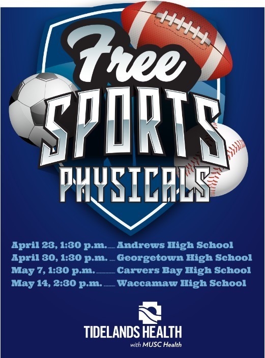FREE Sports Physicals Thursday, April 23rd @ 1:30 pm Location Andrews High School 