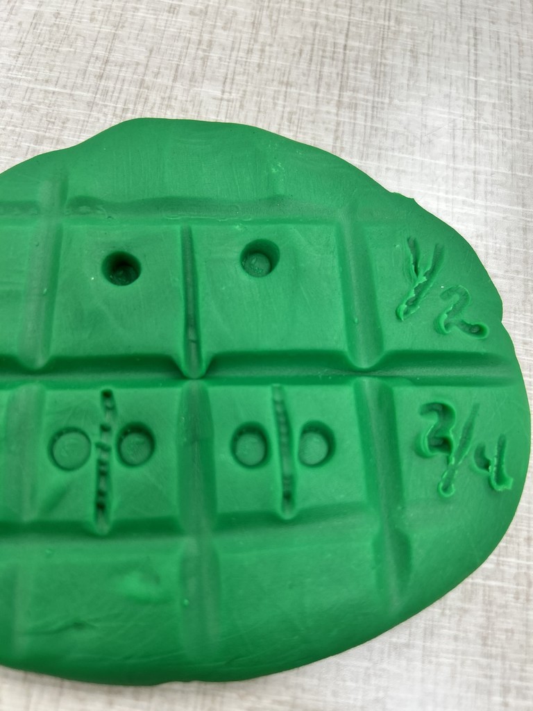 play dough break apart fractions