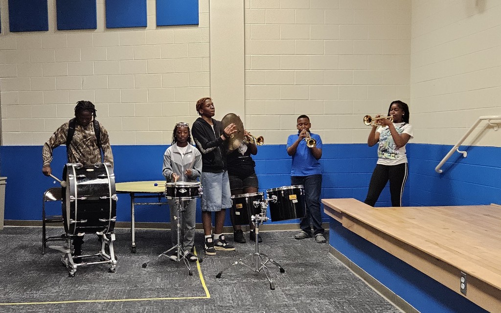 band students performing