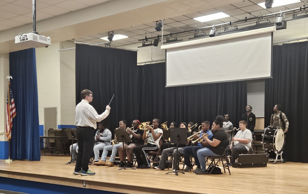 band students performing