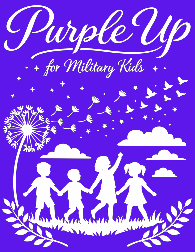 Purple Up for Military Kids flyer.