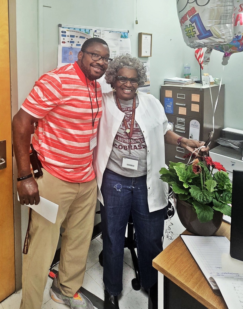 picture of Nurse Grant and school principal Mr. Houston