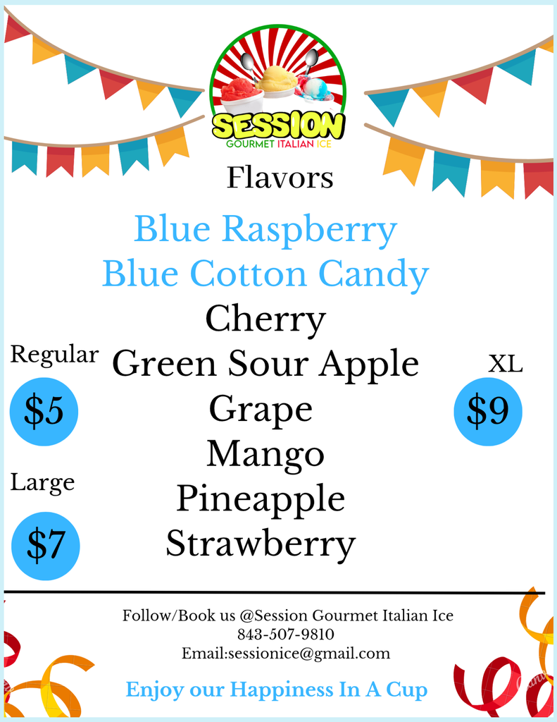 Session Italian Ice price list