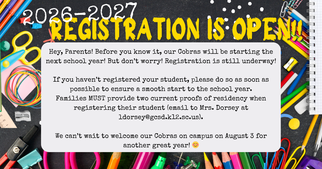 2026-2027 school registration is underway! Register your student ASAP to ensure a smooth start to the 26-27 school year.