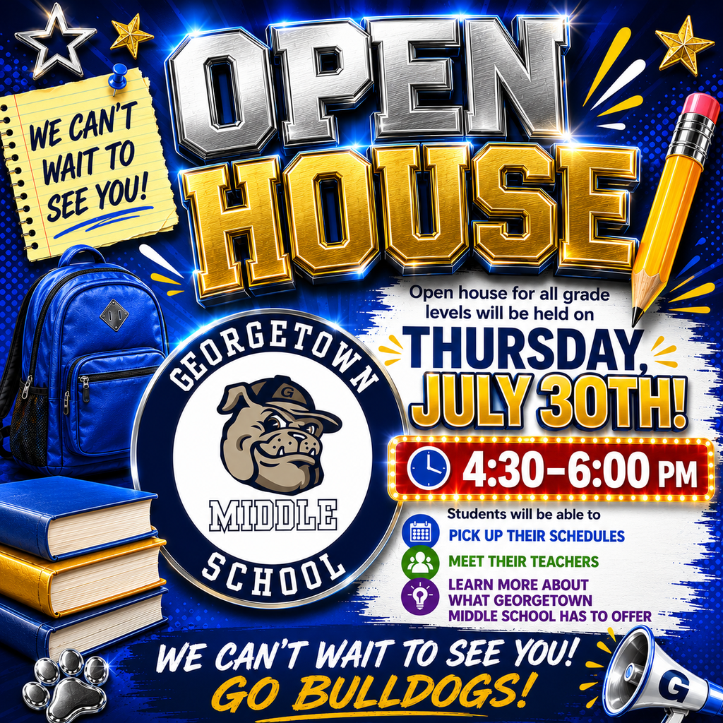 📢 Just a quick clarification to help everyone out! 😊 🏫 Open House is for ALL GMS students and families. There is no separate Open House for GT. 📍 Open House 🗓️ Thursday, July 30, 2026 ⏰ 4:30–6:00 PM After Open House, GT families are invited to stay for the: 📚 GT Parent Meeting ⏰ 6:00–6:30 PM 📍 GMS Auditorium We look forward to seeing everyone at Open House, and GT families, we'll see you at the meeting afterward! 💙🐾