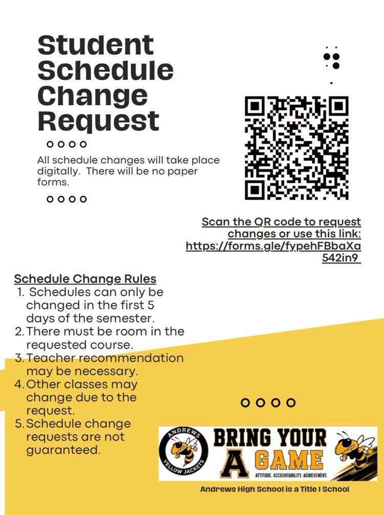 Student Schedule Change Flyer