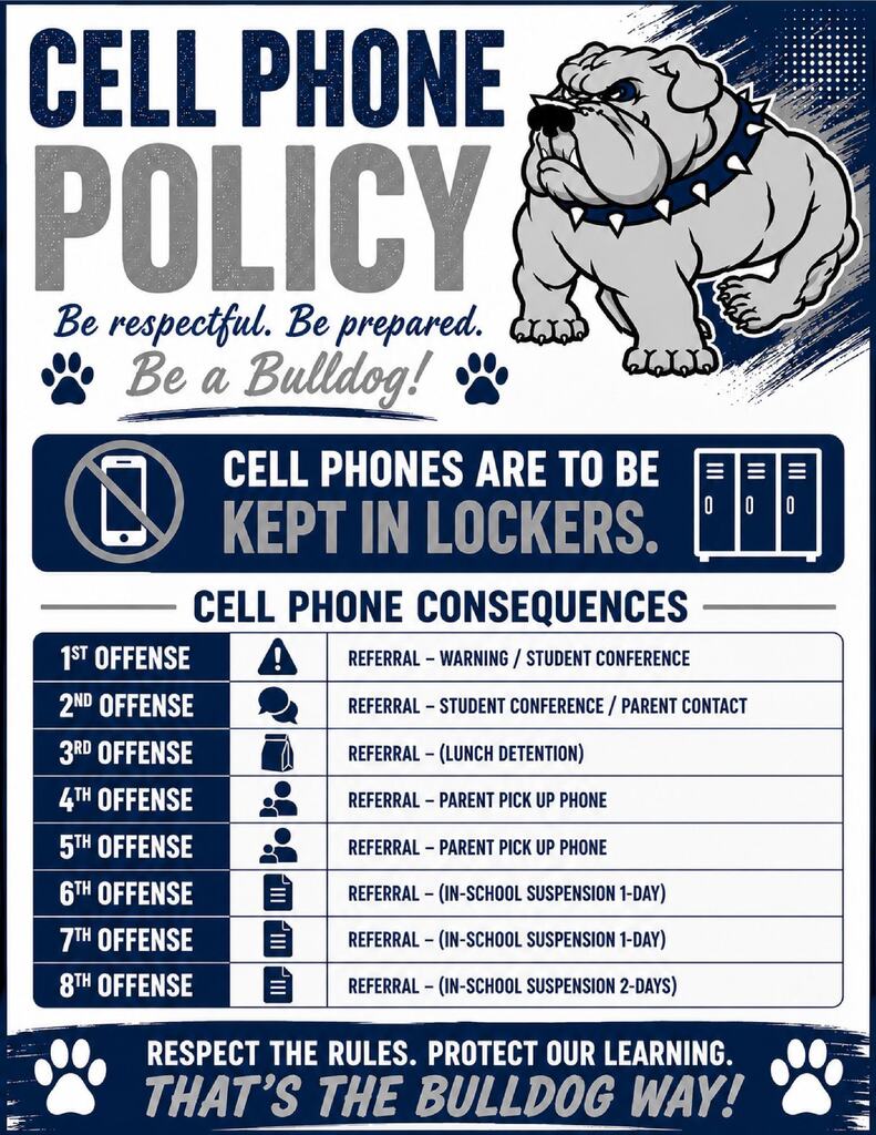 Bulldogs: Review the policies that will be enforced. Start the first day of school on the right paw.