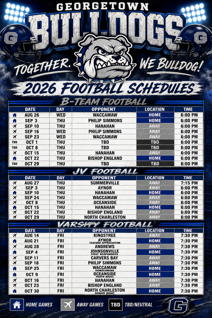 BIG BLUE SPORTS — WE LIKE IT LIKE THAT! 🐾💙 Heyyyyyyyy babyyyyy! 😂💙 I LIKE IT LIKE THAT! I LIKE IT LIKE THAT! We got Cross Country 🏃🏾♀️🏃🏾♂️ We got Tennis 🎾 We got Football 🏈 And we got Volleyball galore 🏐 — with plenty of things that come with a SCORE! 😜 But here’s what’s even MORE EXTRA about BIG BLUE… 💙 This is your shortcut to help get you where you need to go! All sports tied into ONE SPOT — whether it’s B-Team, JV, Varsity, or anything in between! But don’t get it twisted now… 👀😂 Even though we LOVE Bulldog Land 🐾, this page is for BIG BLUE! So if it has anything to do with our 7th & 8th grade GMS students, you already KNOW we’re going to turn it up a tad bit higher! 🔥💙 And a MAJOR SHOUTOUT to Ms. Owens for submitting the information! 👏🏾👏🏾 That’s TEAMWORK at its BEST! Because around here, we don’t need 10 group chats, 4 screenshots, and somebody asking, “Wait… what time is the game?” 😂😂 ONE SPOT. ONE BIG BLUE. ONE BULLDOG FAMILY! 🐾💙🤍🩶 BIG BLUE YOU KNOW! 💙🐾